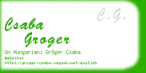 csaba groger business card